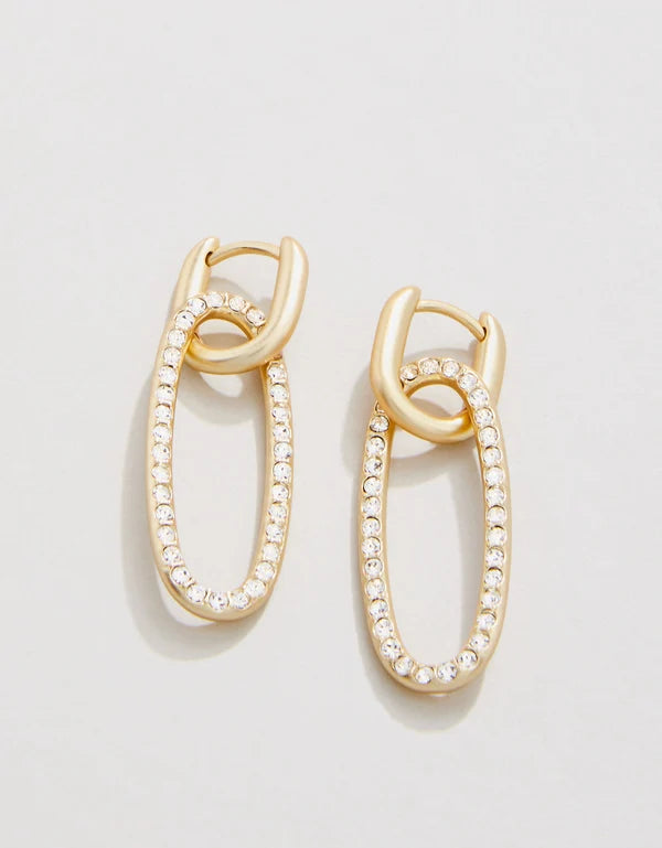 Hudson Convertible Hoop Earrings in Crystal