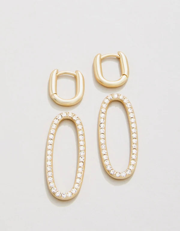 Hudson Convertible Hoop Earrings in Crystal
