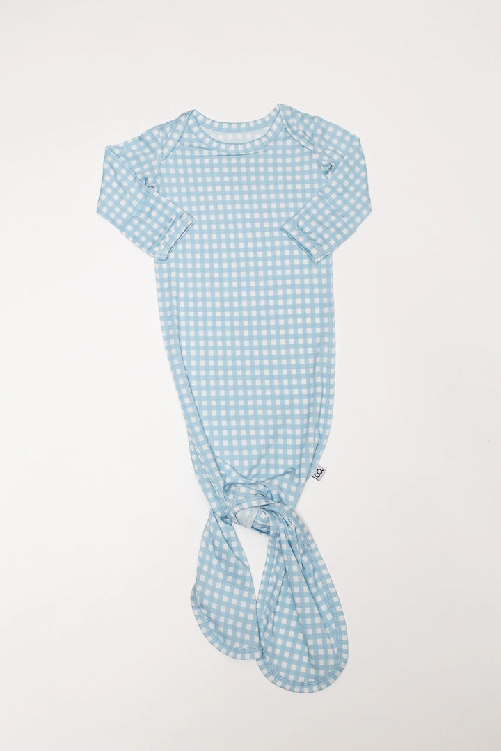 Knotted Gown - Gingham in Cottage Blue