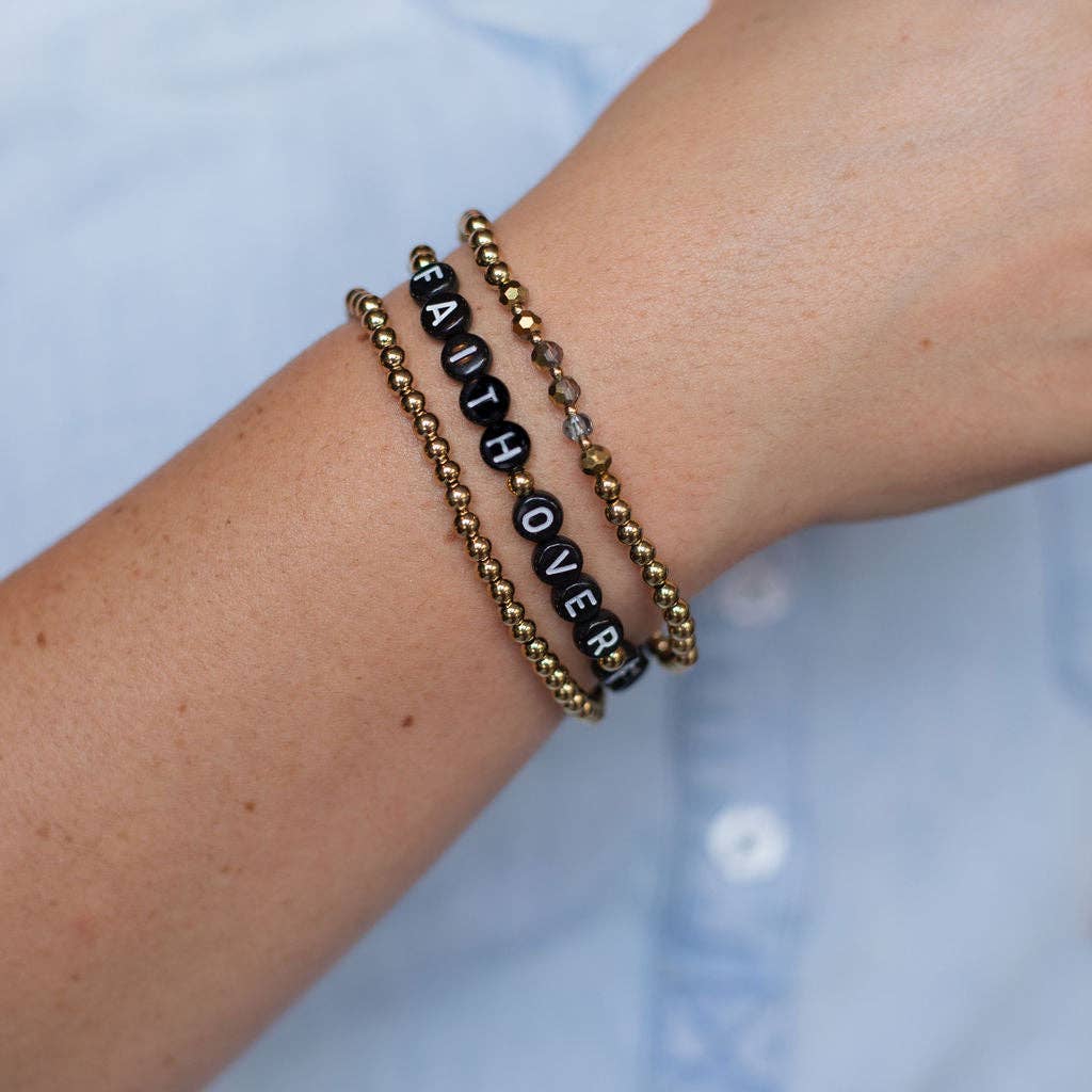 Faith Over Fear Bracelet Stack