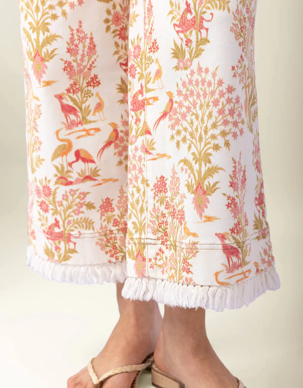 Pritchard Wide Leg Fringe in Toile