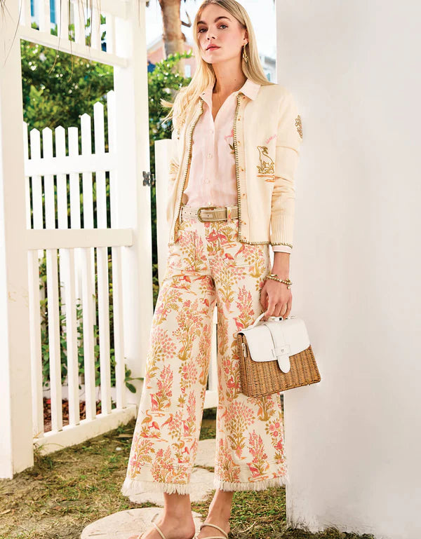 Pritchard Wide Leg Fringe in Toile