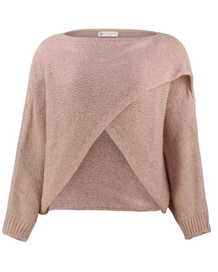 Alessandra Knit Criss Cross Wrap in Ivory