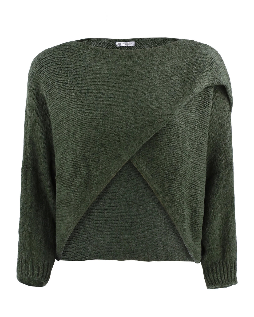 Alessandra Knit Criss Cross Wrap in Moss