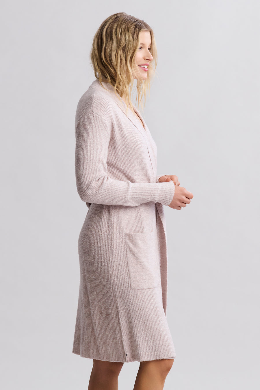 CozyChic Lite® Ribbed Robe in Rose-Pearl