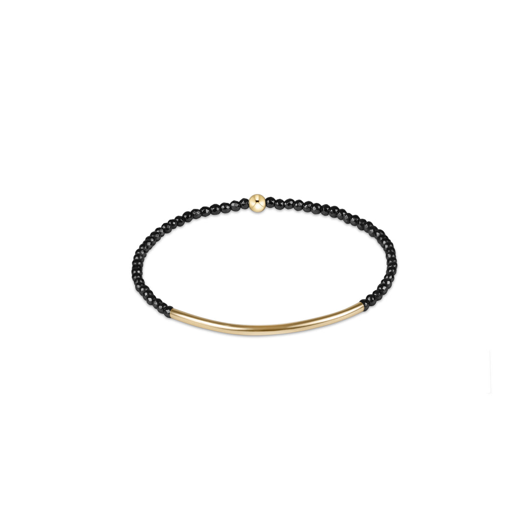 Bliss Bar Gold 2mm Faceted Hematite Bracelet