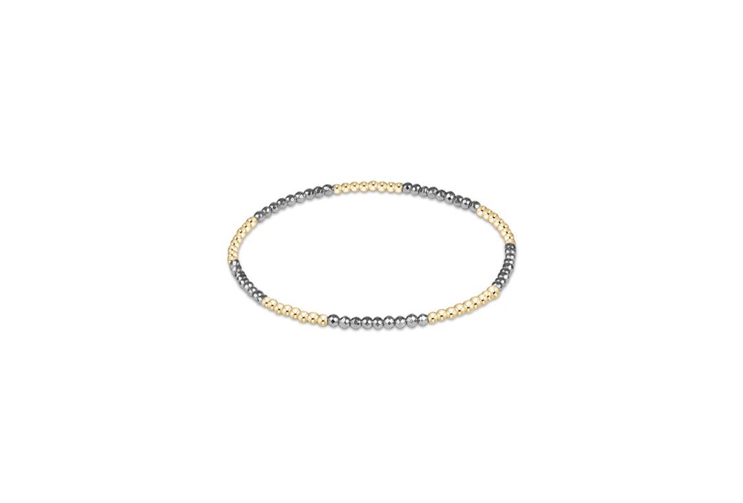 Blissful Silver Faceted Hematite 2mm Bracelet
