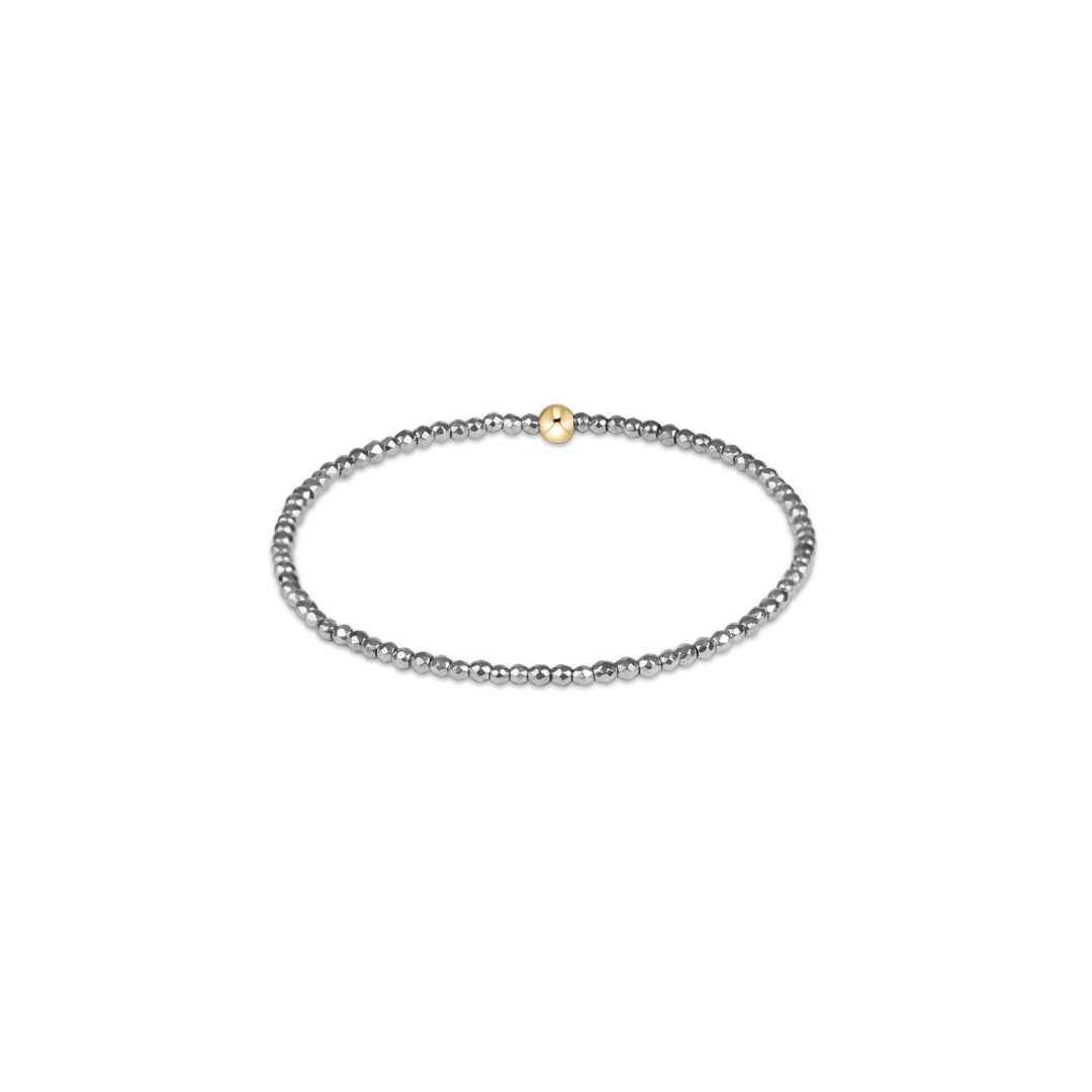 Classic Silver Faceted Hematite 2mm Bracelet