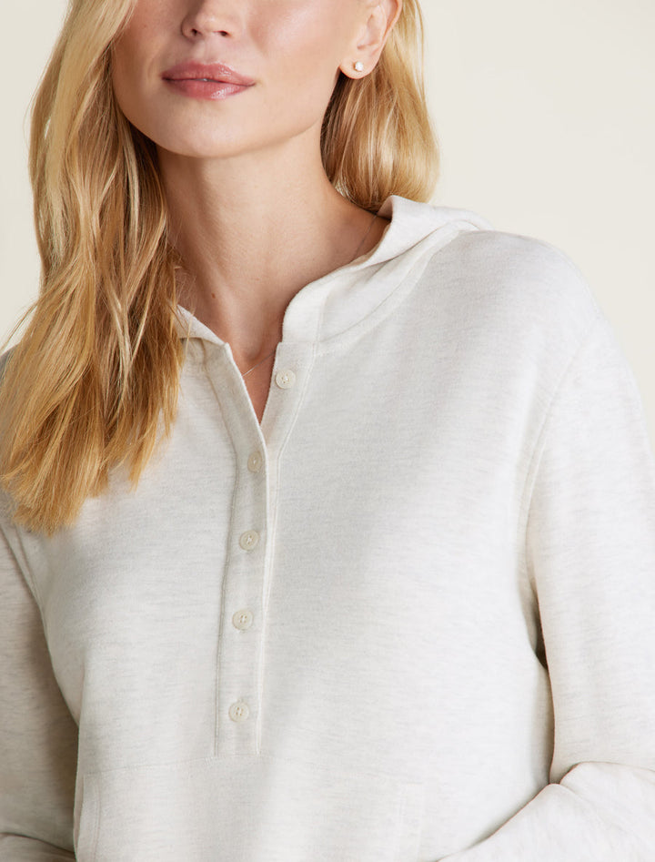 Malibu Collection® Brushed Fleece Henley Hoodie