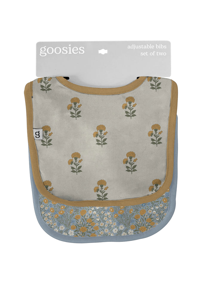 Bib Set in Marigold Block Print