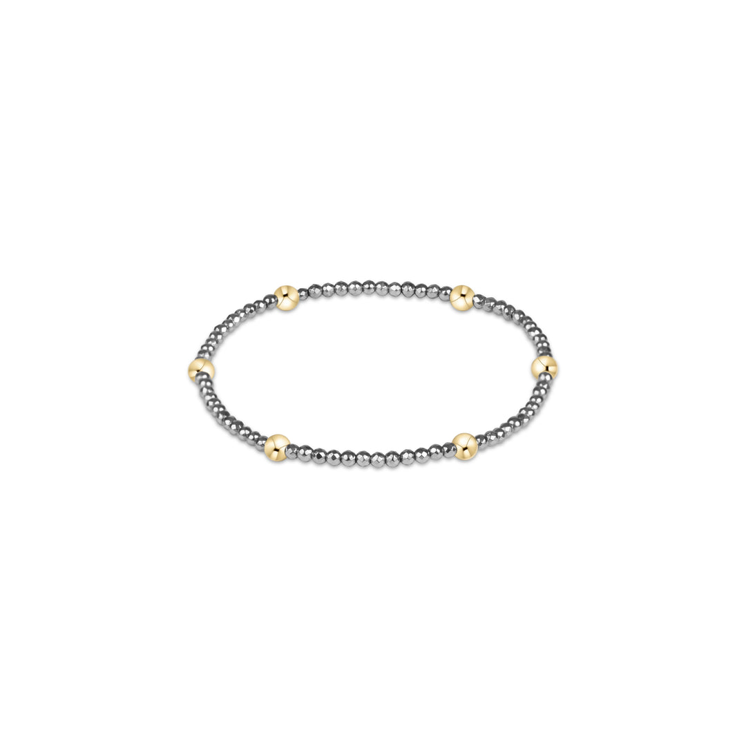 Presence Silver Faceted Hematite 2mm Bracelet