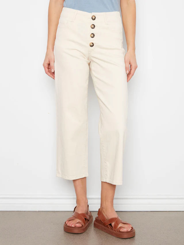 Button Fly Flex Twill Straight Leg Pants