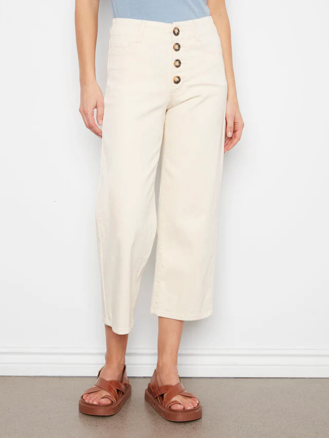 Button Fly Flex Twill Straight Leg Pants