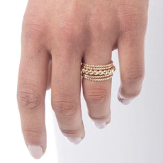 Classic Gold 3mm Bead Ring - Size 7