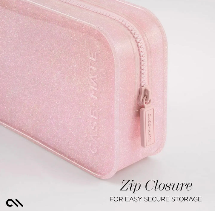 Case Mate Jelly Makeup Bag in Ballet Pink Twinkle