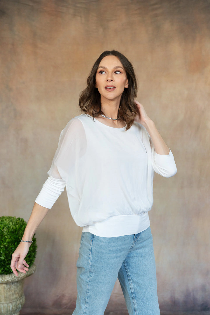 Cassandra Silk Top in White