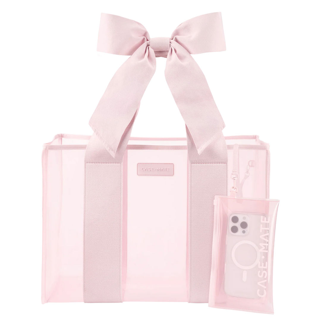 Jelly Tote with Phone Pouch in Ballet Pink
