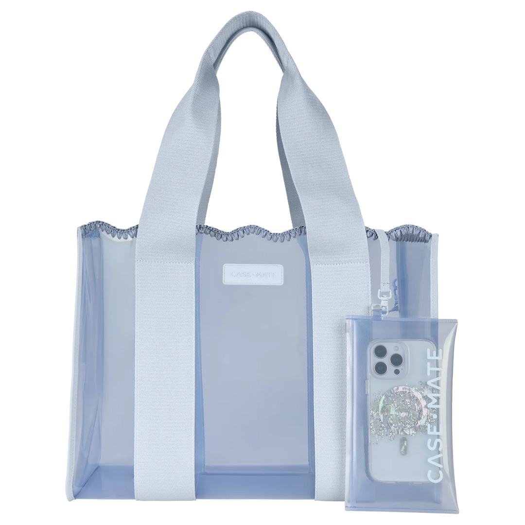 Jelly Crochet Tote with Phone Pouch in Carolina Blue