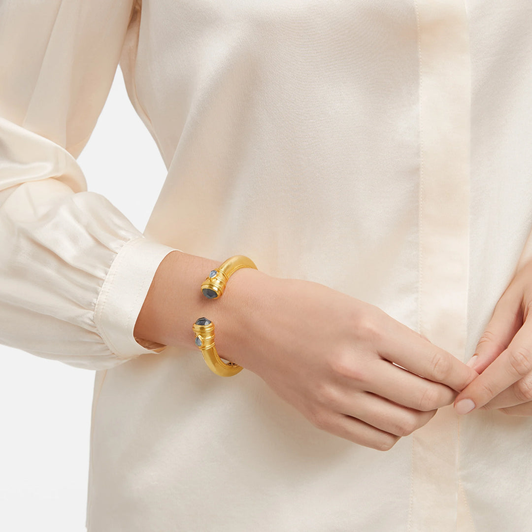 Cannes Demi Cuff in Iridescent Chalcedony Blue