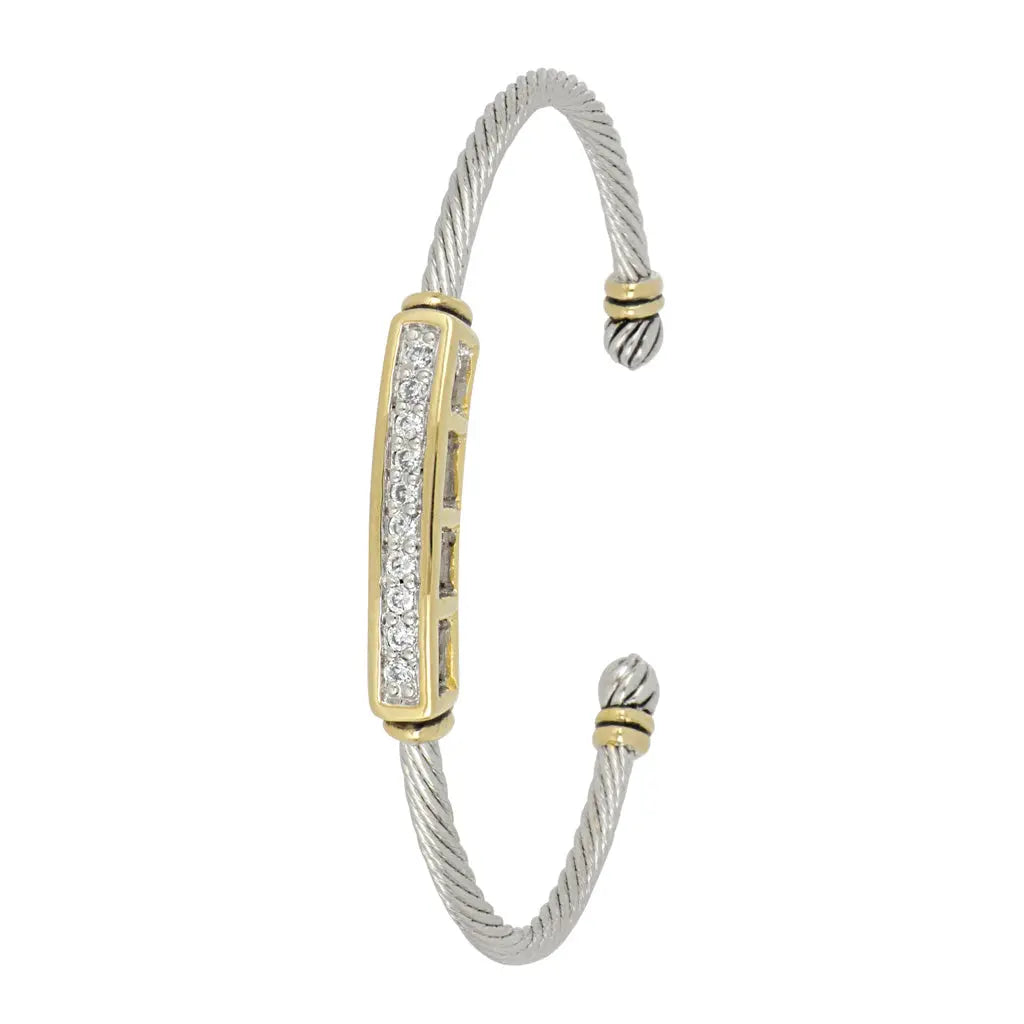 Celebration Petite Pavé - Bar Wire Cuff Bracelet