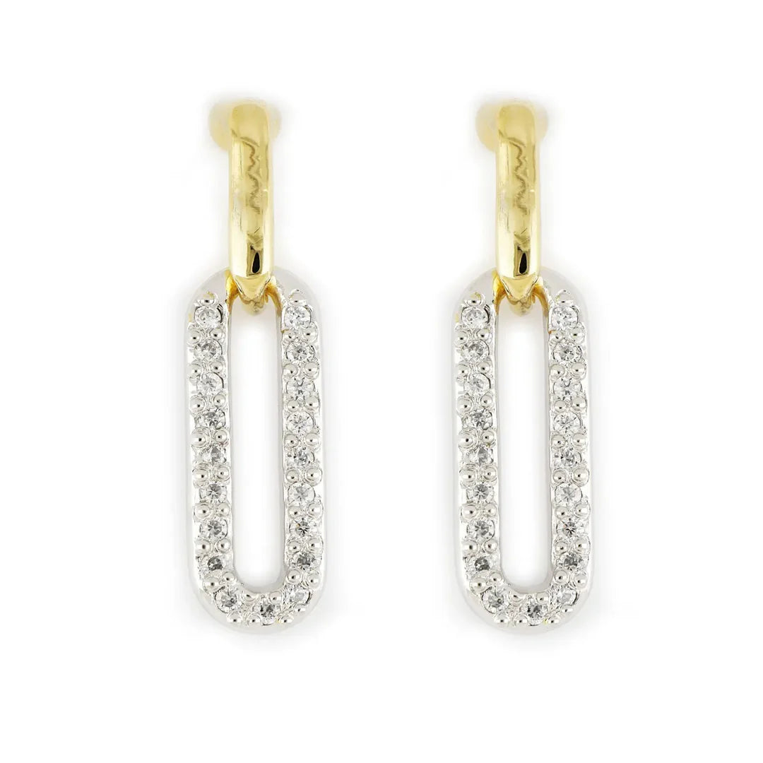 Diamante - Large Link Pavé Post Earrings