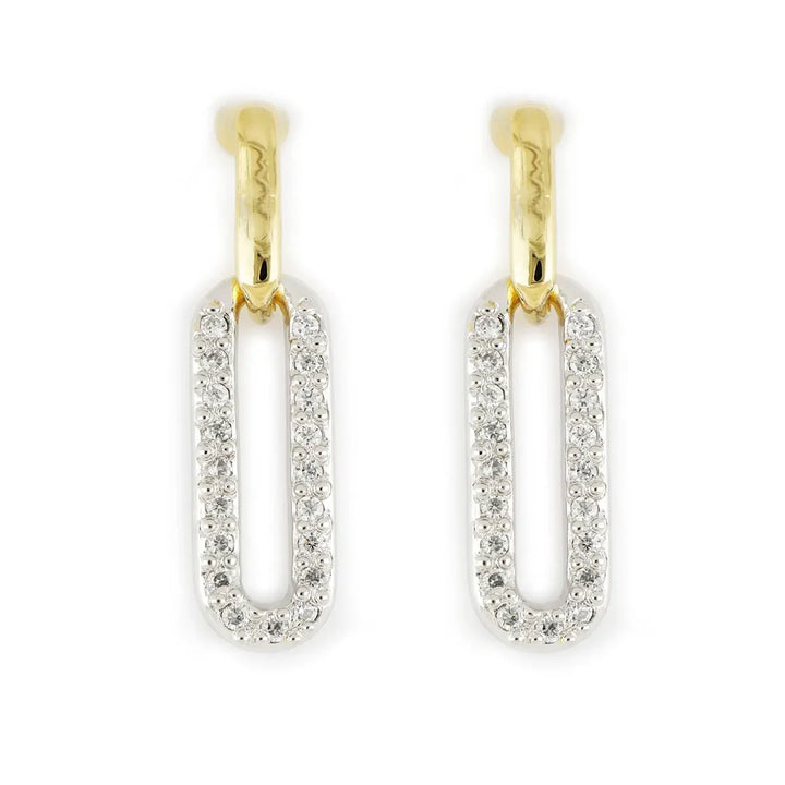 Diamante - Large Link Pavé Post Earrings
