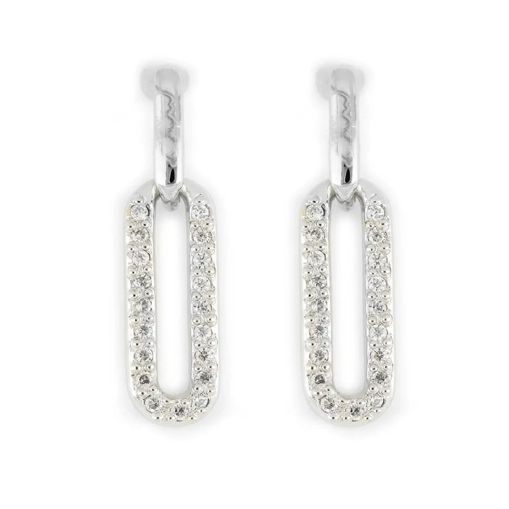 Diamante - Large Link Pavé Post Earrings