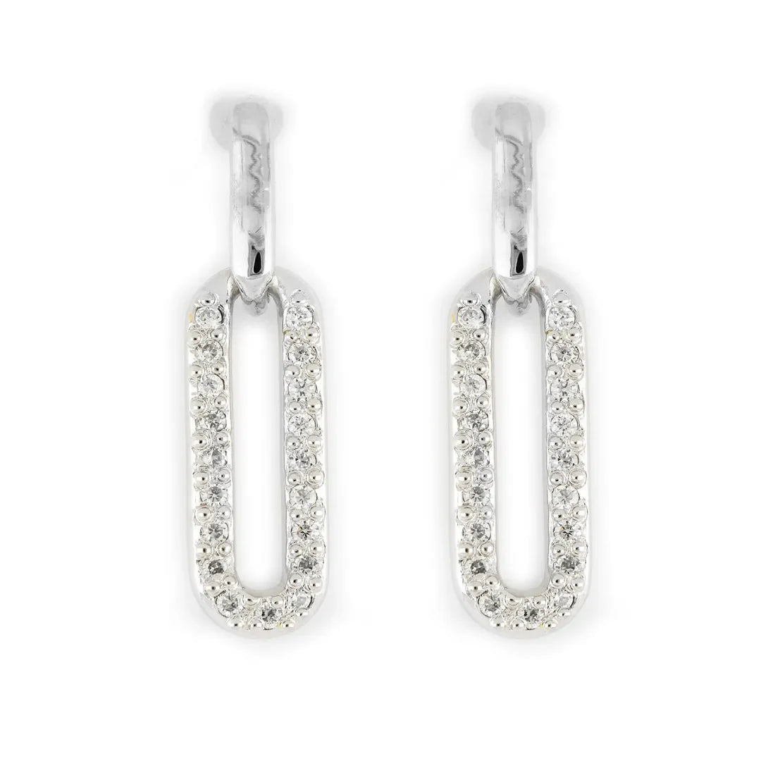 Diamante - Large Link Pavé Post Earrings
