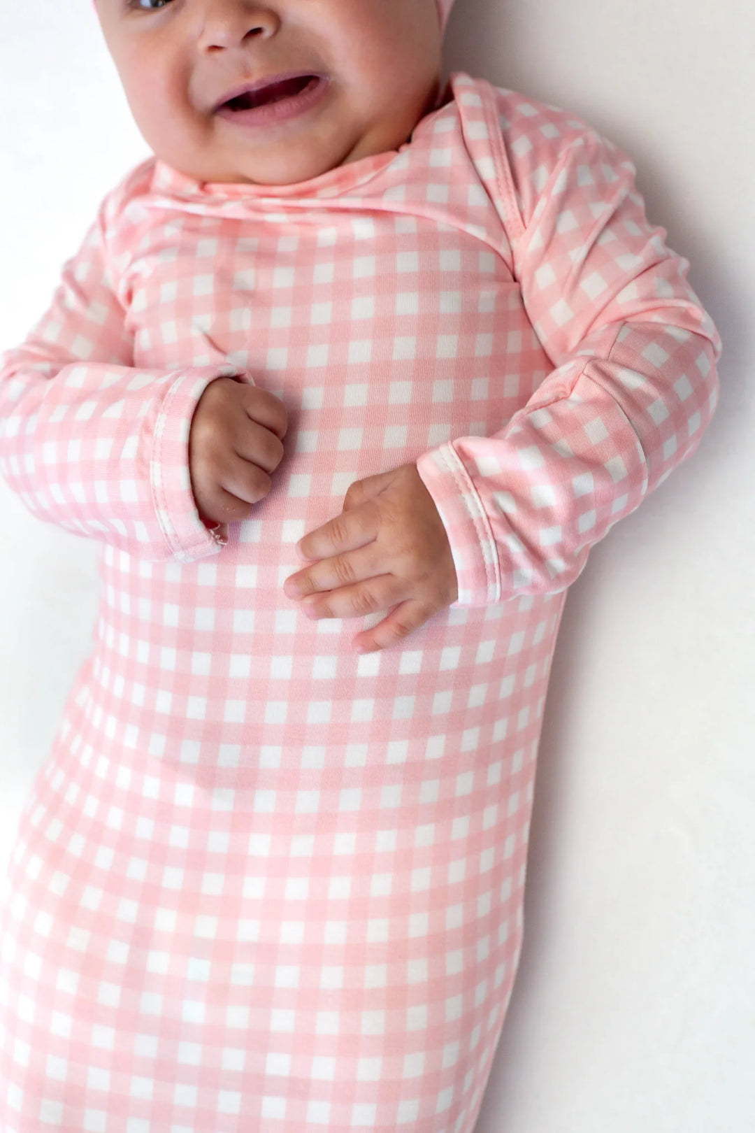 Knotted Gown - Gingham in Cottage Pink