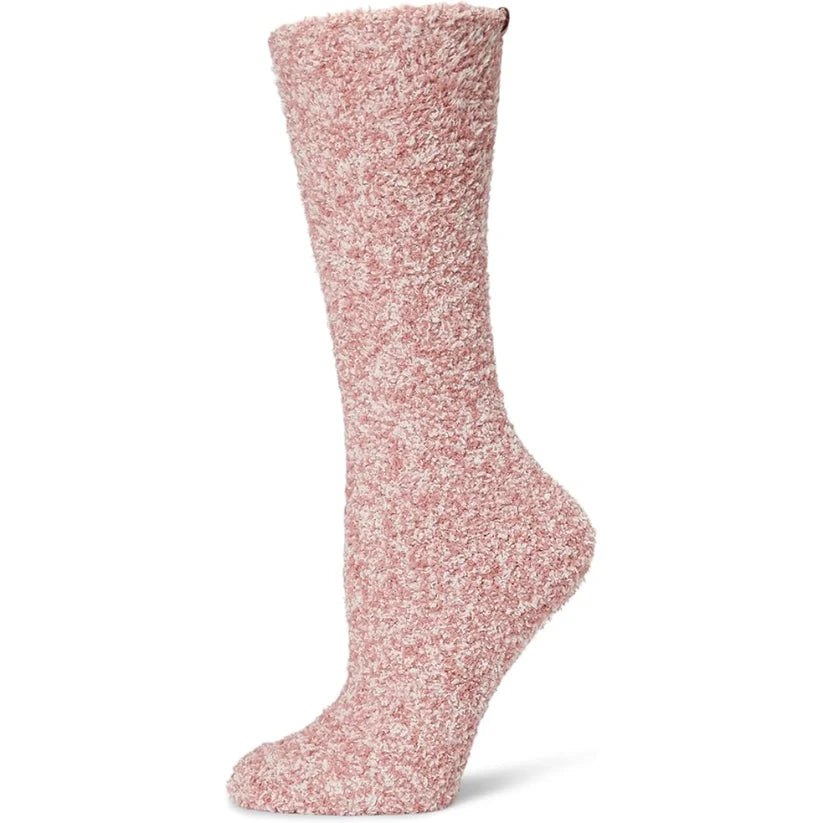 Cozy Chic Heathered Socks in Heathered Rosy Blush