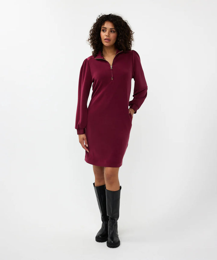 Zippered Dress in Wine