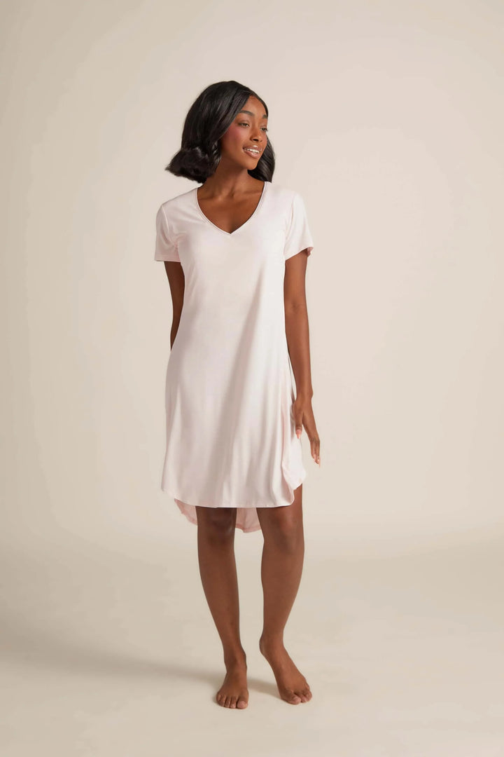 Claire Short Sleeve Night Gown in Pink