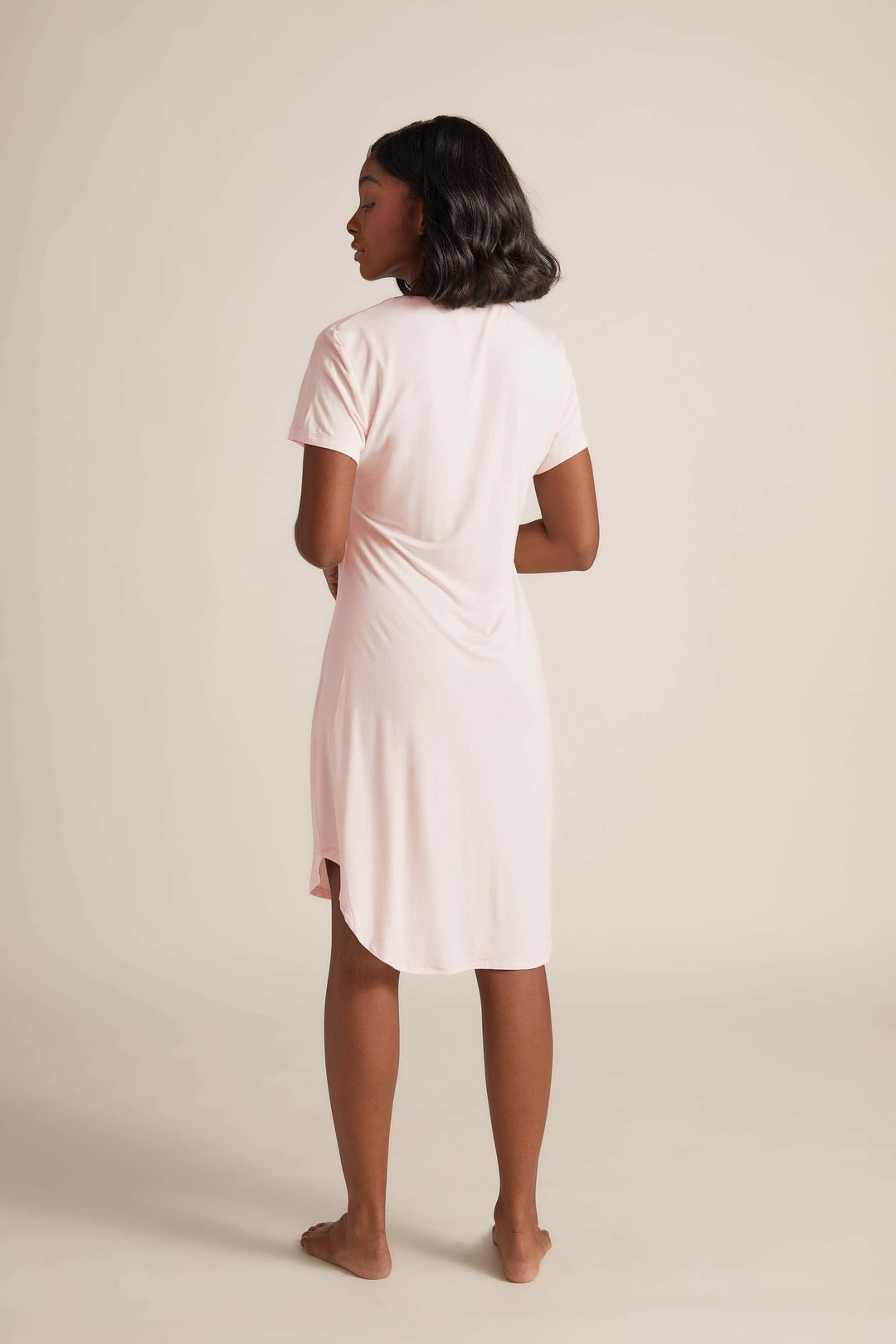 Claire Short Sleeve Night Gown in Pink