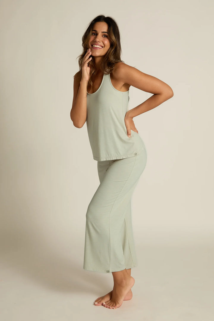 Dreamy Wide- Leg Capri in Sage