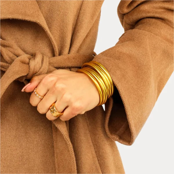 Serenity Prayer Gold All Weather Bangles Size Small
