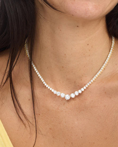 Not Your Basic Graduated Tennis Necklace