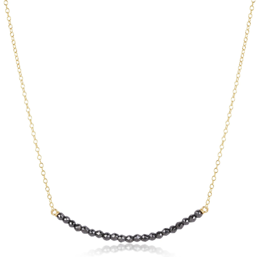 16" Necklace Gold - Beaded Bliss Faceted Hematite