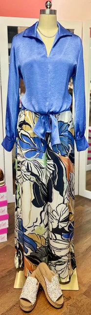 Harbor Blue Botanical Pant