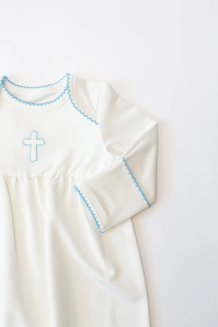 Blue Cross Embroidered Pip Gown
