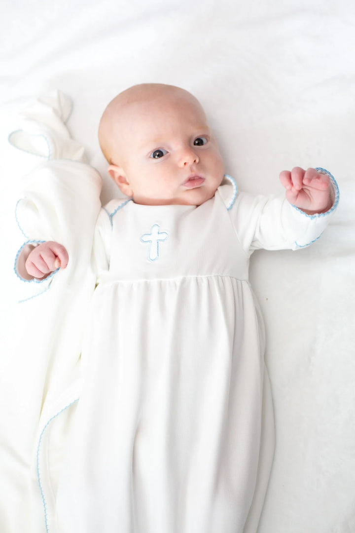 Blue Cross Embroidered Pip Gown
