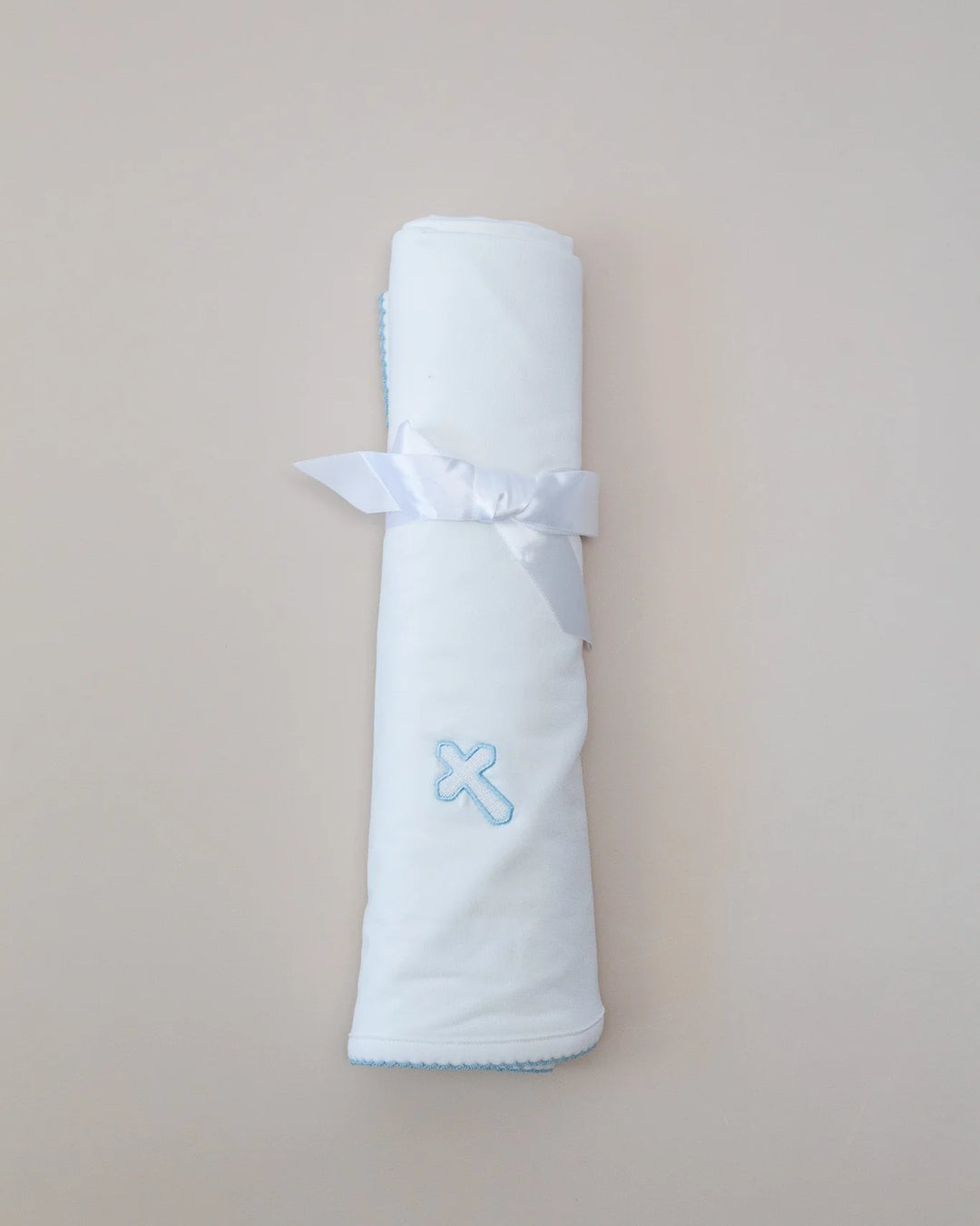 Embroidered Blue Cross Pip Blanket