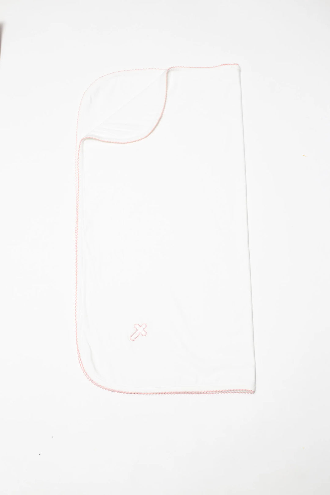 Embroidered Pink Cross Pip Blanket