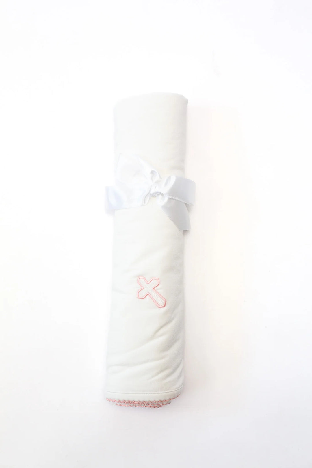 Embroidered Pink Cross Pip Blanket