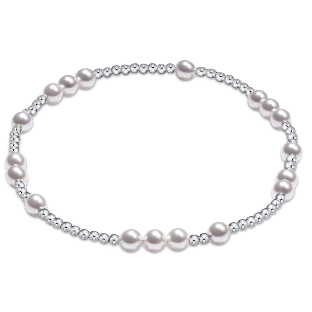 Hope Unwritten Silver 4mm Bead Bracelet - Pearl