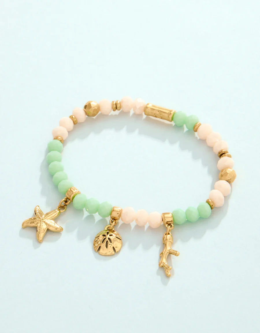 Splash Seashore Stretch Bracelet 6mm Sea Foam/Cream