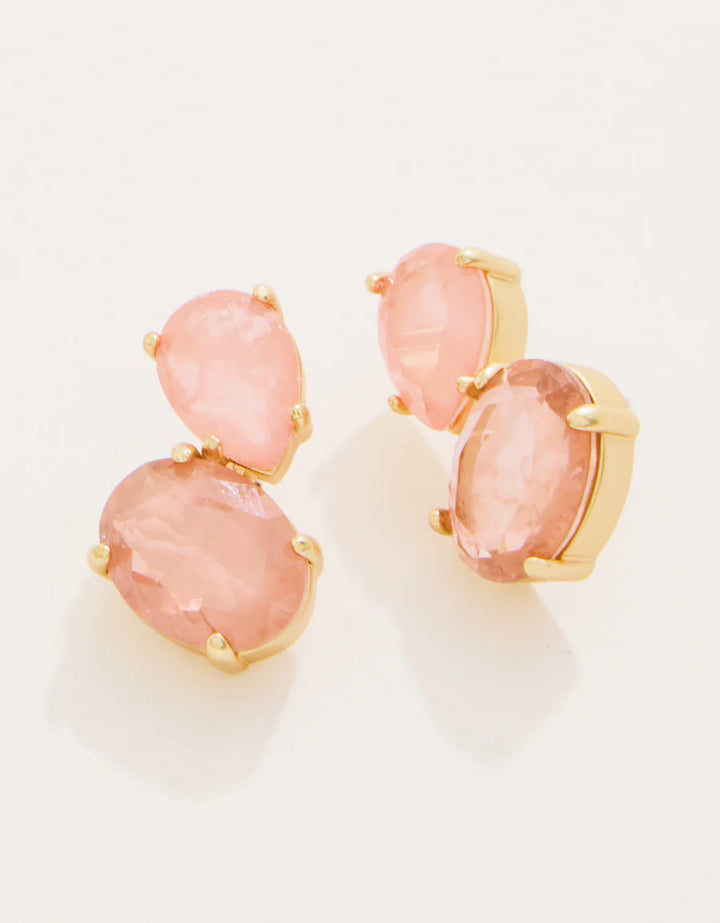 Naiad Dewdrop Stud Earrings Pink