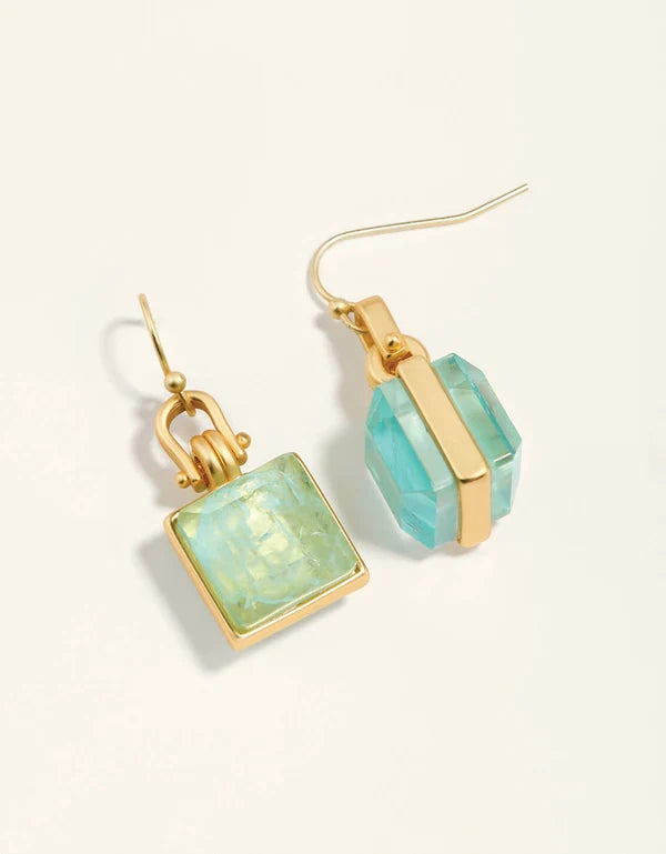 Marion Rectangle Earrings in Topaz