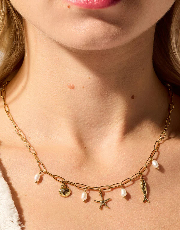 Splash Sea Island Necklace 18" Pearl