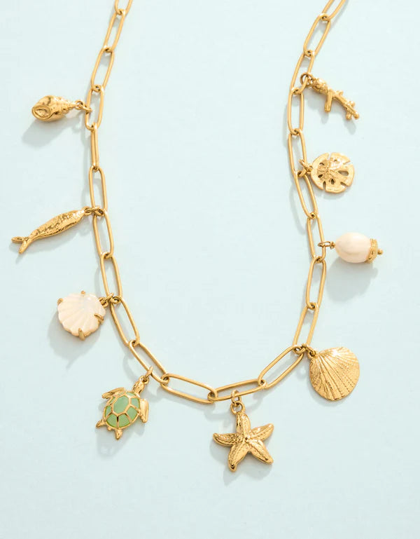 Splash Seashore Charm Necklace 18"