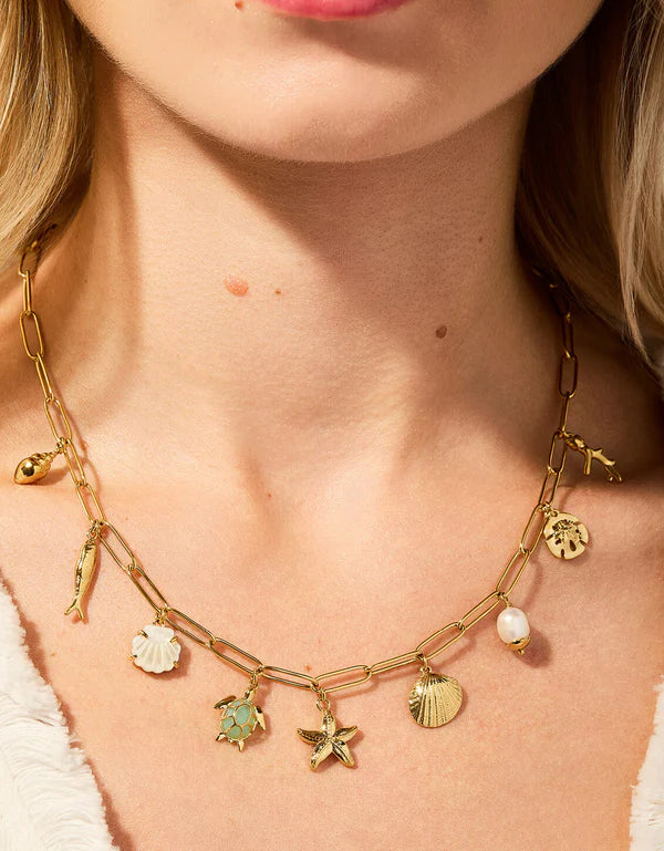 Splash Seashore Charm Necklace 18"